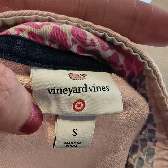 Vineyard Vines Pink and Navy Patterned Pullover - Picture 3 of 9